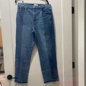 LOFT Two-Tone Blue Ankle Jeans
